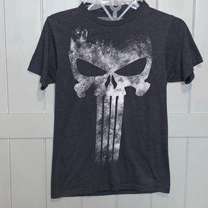 Marvel Punisher -Men’s- Grey/ White Graphic Tee- Size Small- GUC